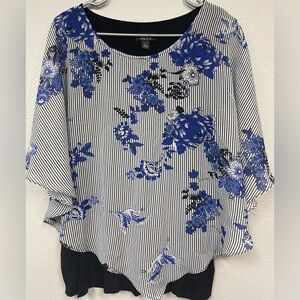 ALYX Blue Floral Striped Blouse